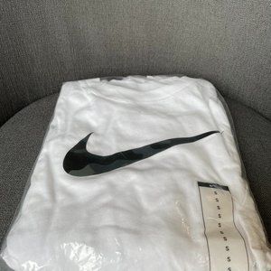 Nike Women's White Tshirt with Camo Swoosh